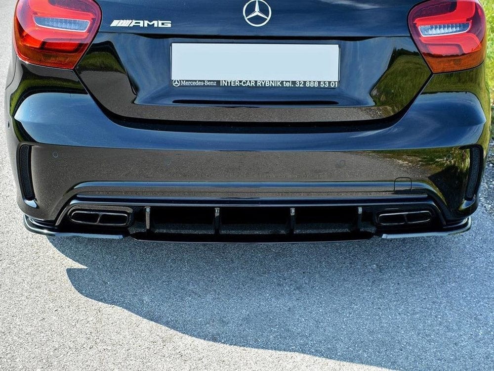 Maxton Design Gloss Black Rear Side Splitters Mercedes A W176 AMG Facelift Maxton Design SR