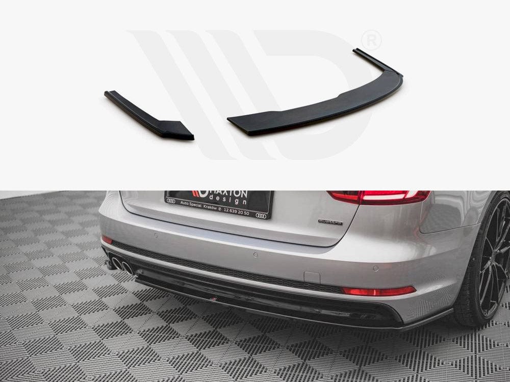 Maxton Design Gloss Black Rear Side Splitters V.2 Audi A4 S-Line B9 Maxton Design SR
