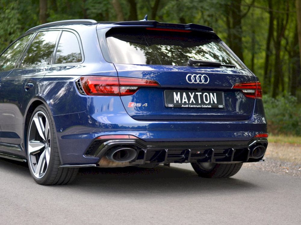 Maxton Design Gloss Black Rear Valance Audi RS4 B9 Avant 2017-2019 Maxton Design SR