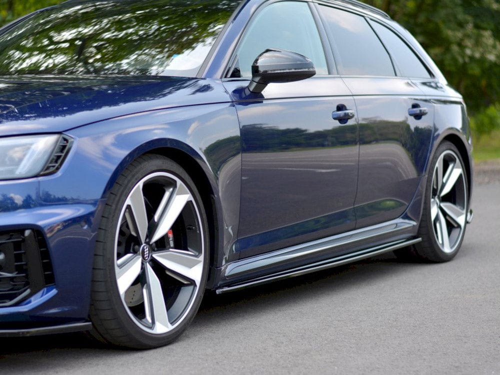 Maxton Design Gloss Black Side Skirts Diffusers Audi RS4 B9 2017-2019 Maxton Design SR