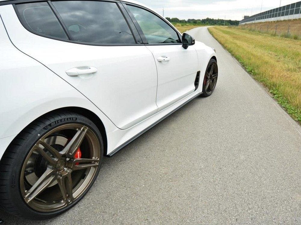 Maxton Design Gloss Black Side Skirts Diffusers KIA Stinger GT 2017-2019 Maxton Design SR