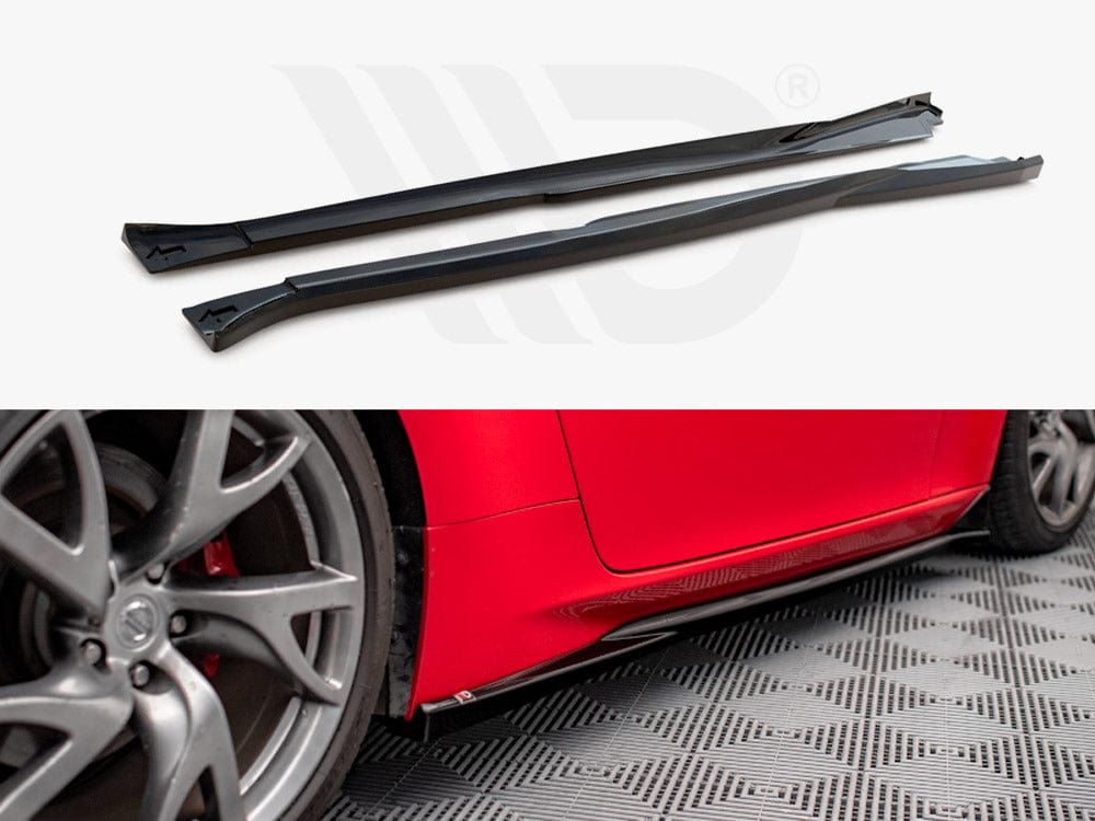 Maxton Design Gloss Black Side Skirts Diffusers V.2 Nissan 370Z 2009-2020 Maxton Design SR