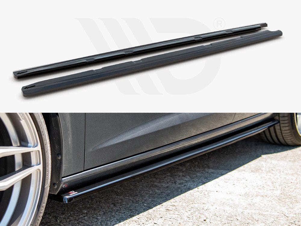 Maxton Design Gloss Black Side Skirts Diffusers V.2 Seat Leon Mk3 Cupra / FR Facelift Maxton Design SR