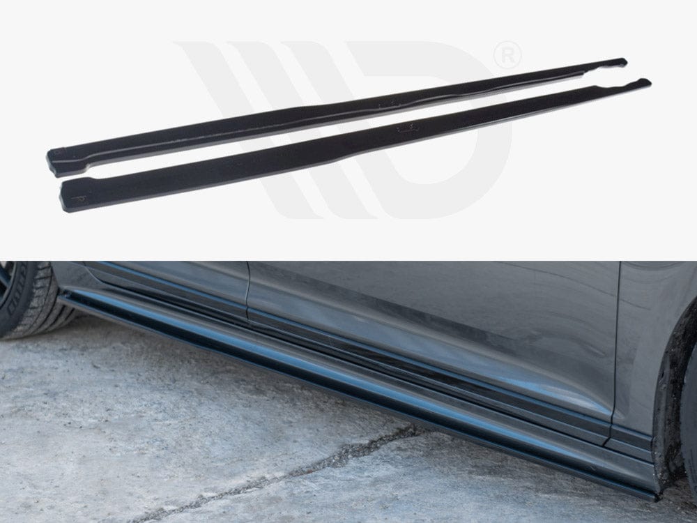 Maxton Design Gloss Black Side Skirts Diffusers Volkswagen Passat R-line B8 2015-2019 Maxton Design SR