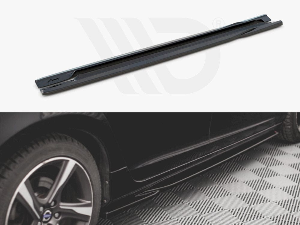 Maxton Design Gloss Black Side Skirts Diffusers Volvo S60 R-Design Mk2 Maxton Design SR