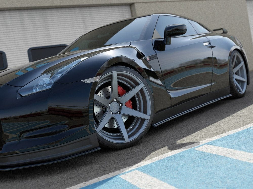 Maxton Design Gloss Black Side Skirts Splitters Nissan GT-R Pre-facelift Coupe (R35-SERIES) 2007-2010 Maxton Design SR