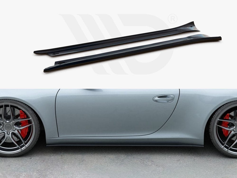 Maxton Design Gloss Black Side Skirts Splitters Porsche 911 Carrera 991 2011-2016 Maxton Design SR