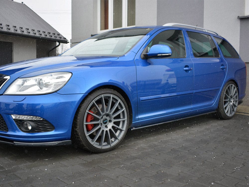 Maxton Design Gloss Black Side Skirts Splitters Skoda Octavia MK2 VRS Facelift 2008-2013 Maxton Design SR