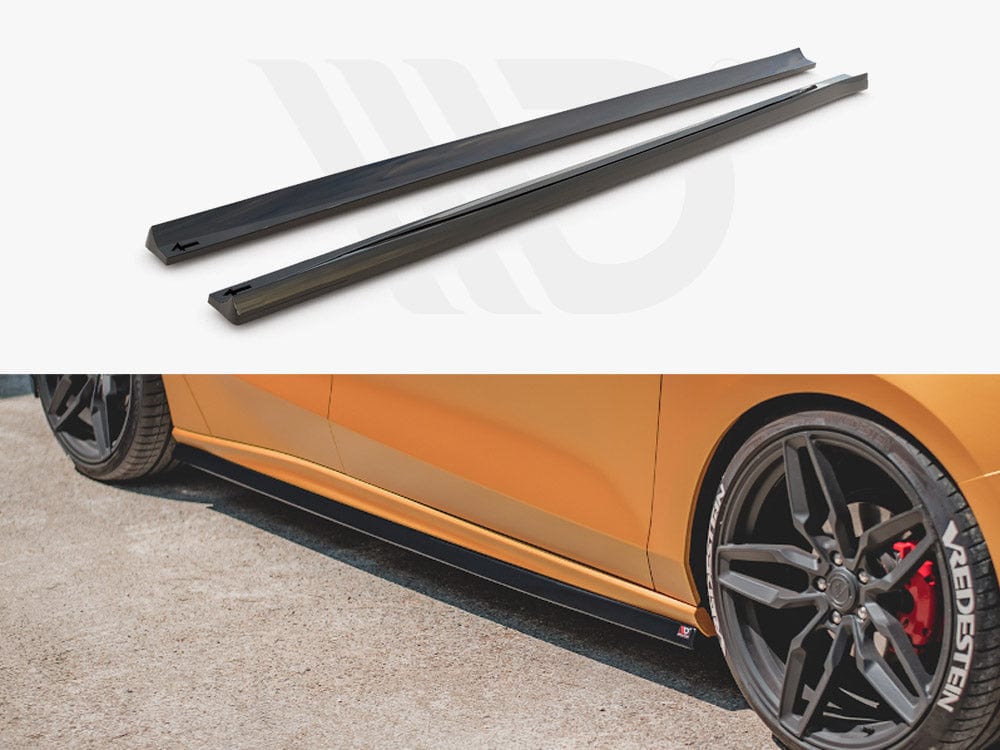 Maxton Design Gloss Black Side Skirts Splitters V.5 Ford Focus MK4 ST / ST-line 2018- Maxton Design SR