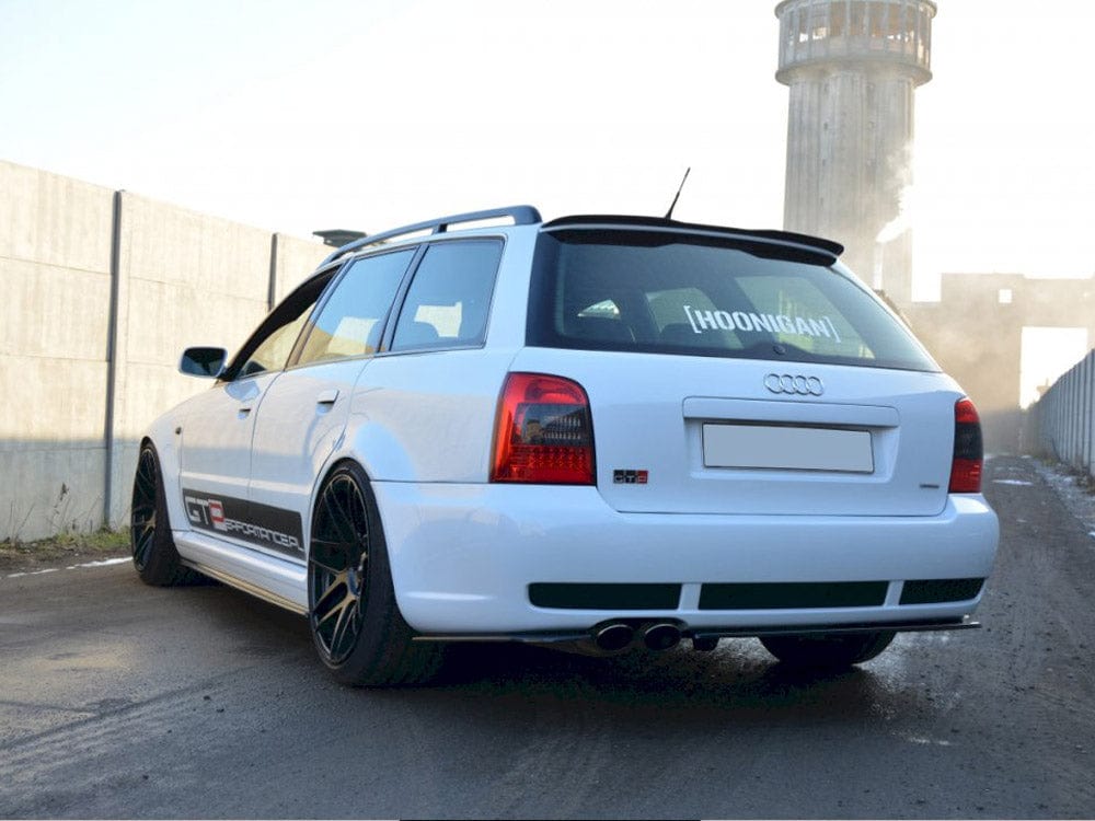 Maxton Design Gloss Black / White Rear Splitter Audi RS4 B5 (With A Vertical BAR) Maxton Design SR