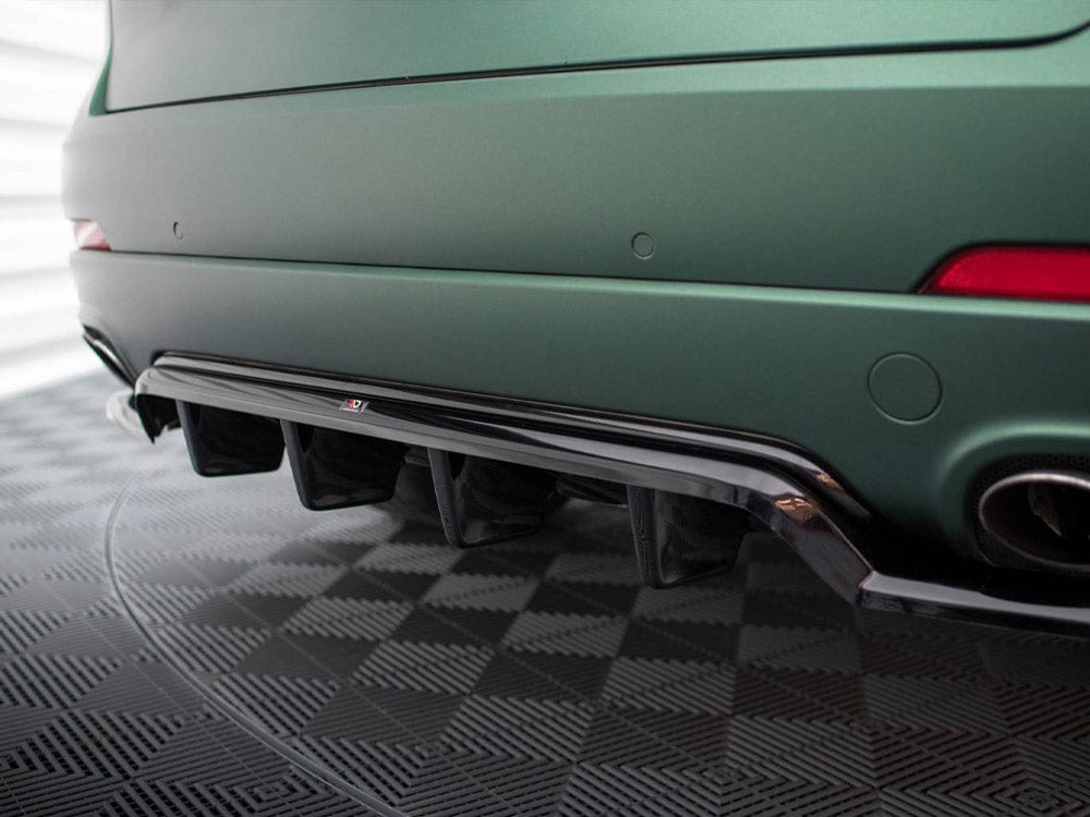 Maxton Design Gloss Black / Yellow Central Rear Splitter (Vertical Bars) Maserati Levante Mk1 Maxton Design SR