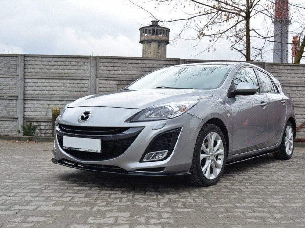 Maxton Design Gloss Black / Yellow Front Splitter Mazda 3 MK2 Sport (Preface) Maxton Design SR