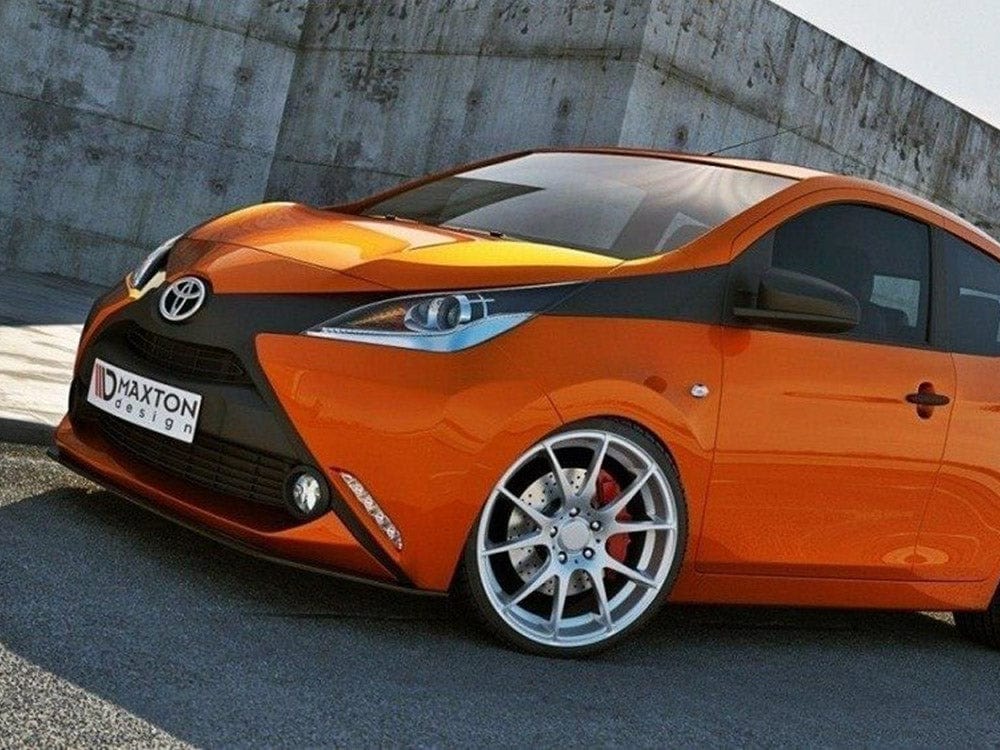 Maxton Design Gloss Black / Yellow Front Splitter Toyota Aygo MK2 Maxton Design SR