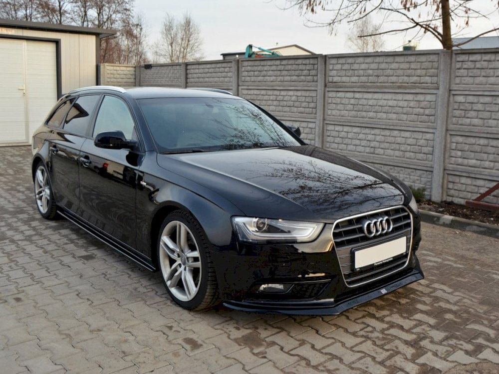 Maxton Design Gloss Black / Yellow Front Splitter V.2 Audi A4 B8 Facelift Maxton Design SR