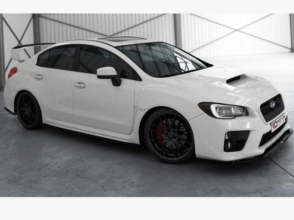 Maxton Design Gloss Black / Yellow Front Splitter V.2 Subaru WRX STI Maxton Design SR