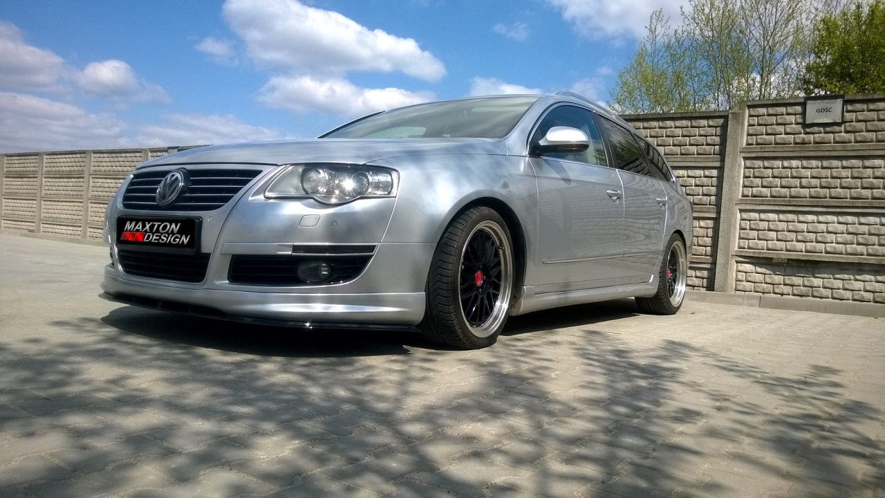 Maxton Design Gloss Black / Yellow Front Splitter VW Passat B6 R-line 2005-2010 Maxton Design SR