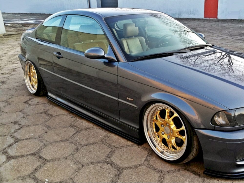 Maxton Design Gloss Black / Yellow Side Skirts Diffusers Bmw 3 E46 Mpack Coupe Maxton Design SR