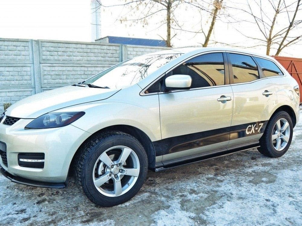 Maxton Design Gloss Black / Yellow Side Skirts Diffusers Mazda CX-7 Maxton Design SR