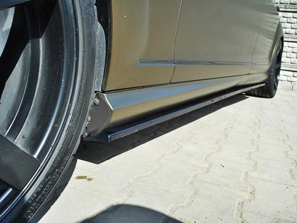 Maxton Design Gloss Black / Yellow Side Skirts Diffusers Mercedes S-class W221 AMG LWB Maxton Design SR