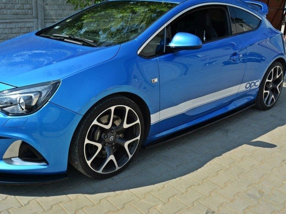 Maxton Design Gloss Black / Yellow Side Skirts Diffusers Opel Astra J OPC / VXR Maxton Design SR