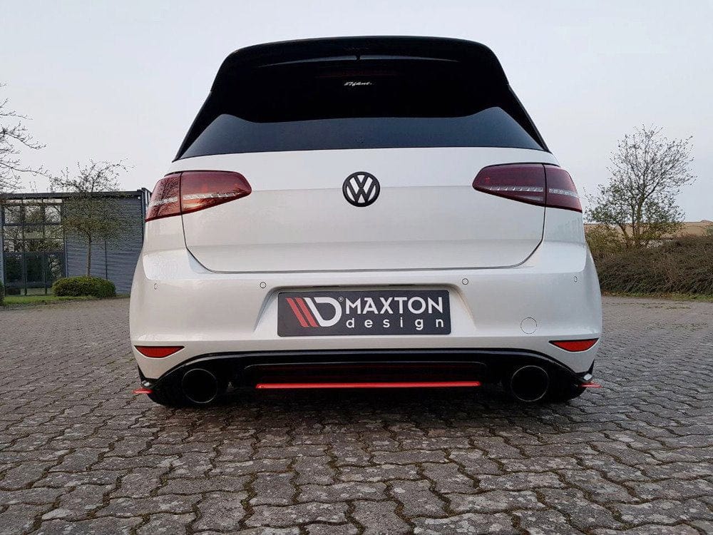Maxton Design Red / No Central Rear Splitter VW Golf MK7 GTI Clubsport 2016-2017 Maxton Design SR