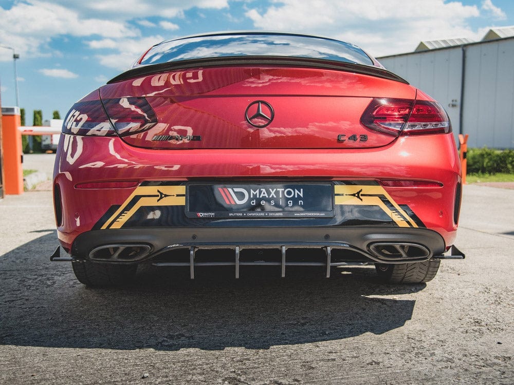 Maxton Design Red Racing Durability Rear Diffuser Mercedes - AMG C43 Coupe C205 Maxton Design SR