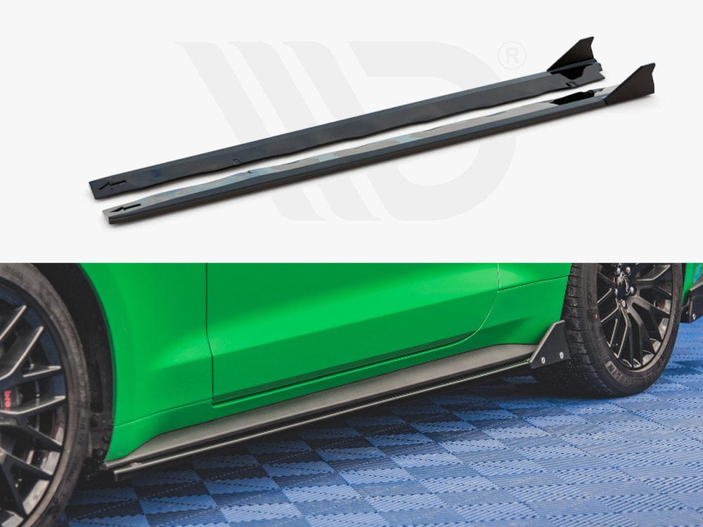 Maxton Design Side Skirts Diffusers + Flaps Ford Mustang GT Mk6 Facelift 2017- Maxton Design SR