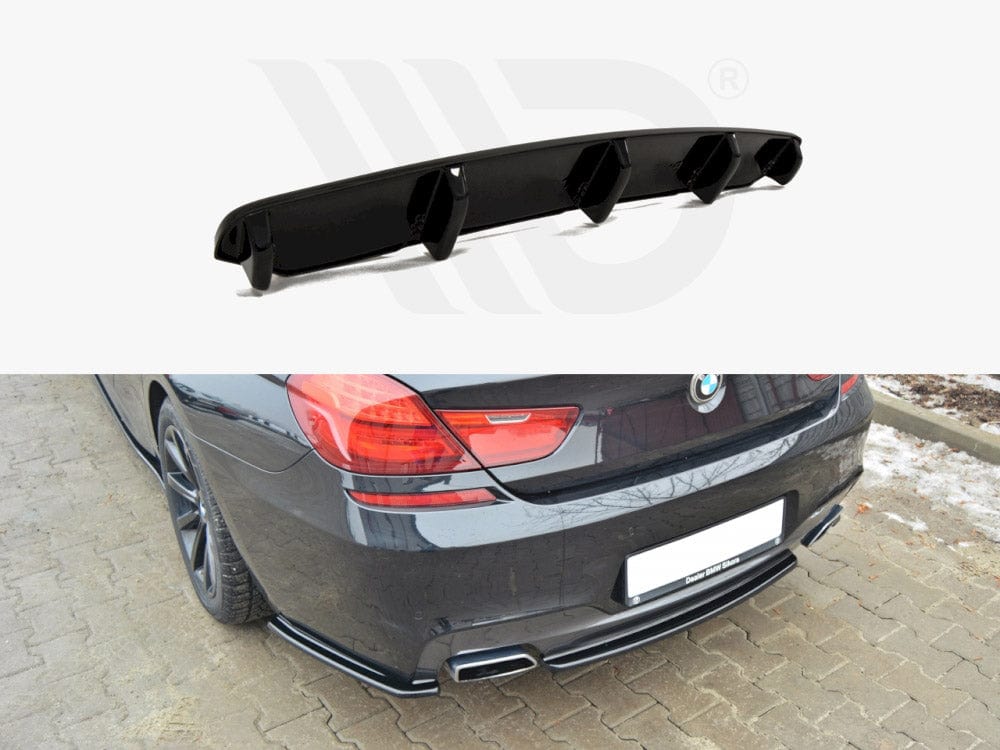 Maxton Design Textured Central Rear Splitter (Vertical Bars) BMW 6 Gran Coupe M-Sport Maxton Design SR