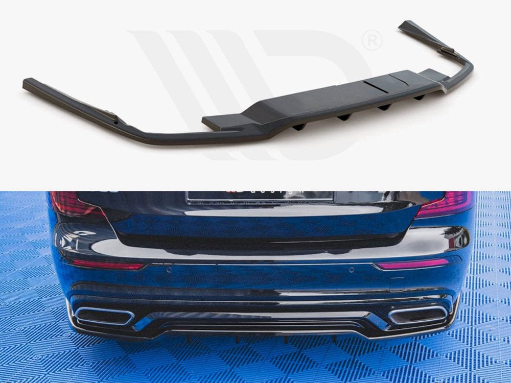 Maxton Design Textured Central Rear Splitter (W/ Vertical Bars) Volvo S60/V60 R-design MK3 2018- Maxton Design SR
