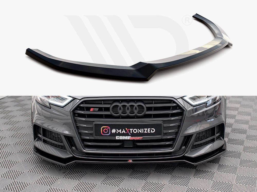 Maxton Design Textured Front Splitter V.2 Audi S3 / A3 S-Line Sportback 8V Facelift Maxton Design SR