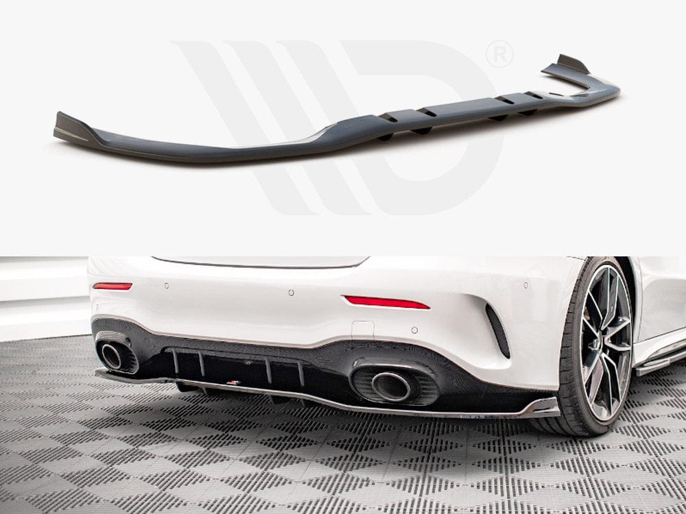 Maxton Design Textured / No Central Rear Splitter V.2 (Vertical Bars) Mercedes A 35 AMG Sedan V177 Maxton Design SR