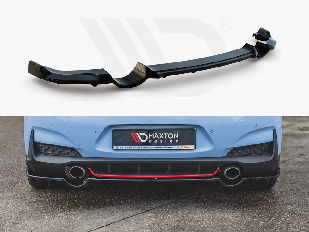 Maxton Design Textured / No Central Rear Splitter (With Vertical Bars) Hyundai I30 N MK3 Hatchback 2017-2020 Maxton Design SR