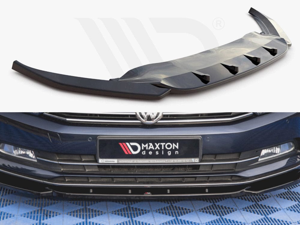 Maxton Design Textured / No Front Splitter V.1 VW Passat B8 2014-2019 Maxton Design SR
