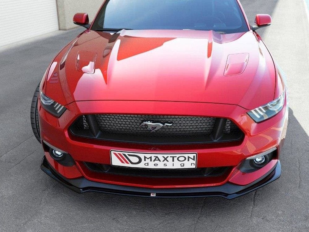 Maxton Design Textured / Orange Front Splitter V.1 Ford Mustang Mk6 2014-17 Maxton Design SR