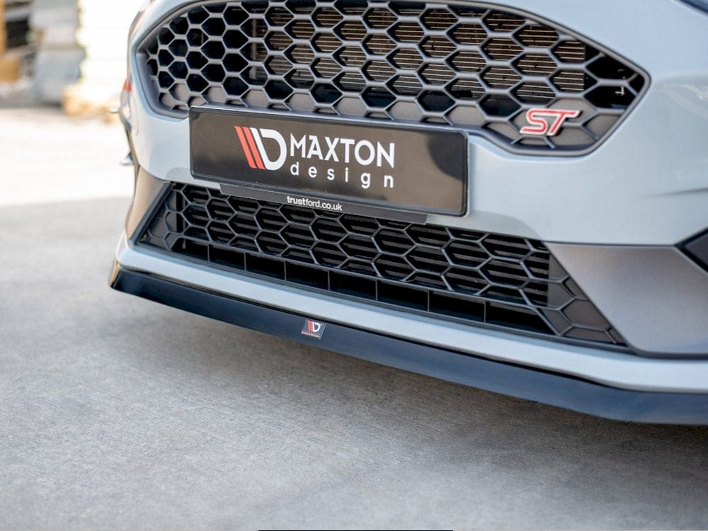 Maxton Design Textured / Orange Front Splitter V.6 Ford Fiesta MK8 ST / St-line 2017- Maxton Design SR