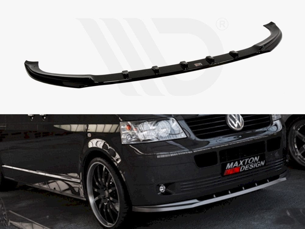 Maxton Design Textured / Red Front Splitter VW T5 (Preface) Maxton Design SR