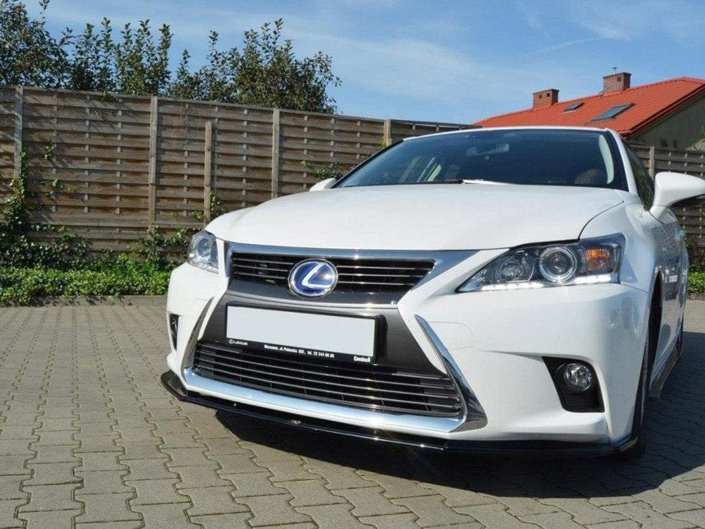 Maxton Design Textured / White Front Splitter V.1 Lexus CT MK1 Facelift 2013-2017 Maxton Design SR