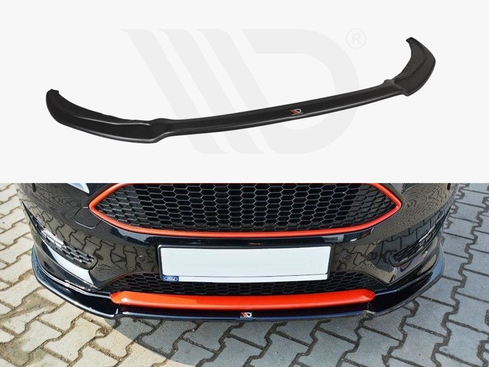 Maxton Design Textured / White Front Splitter V.2 Ford Focus 3 St-line (Facelift) 2015-2018 Maxton Design SR