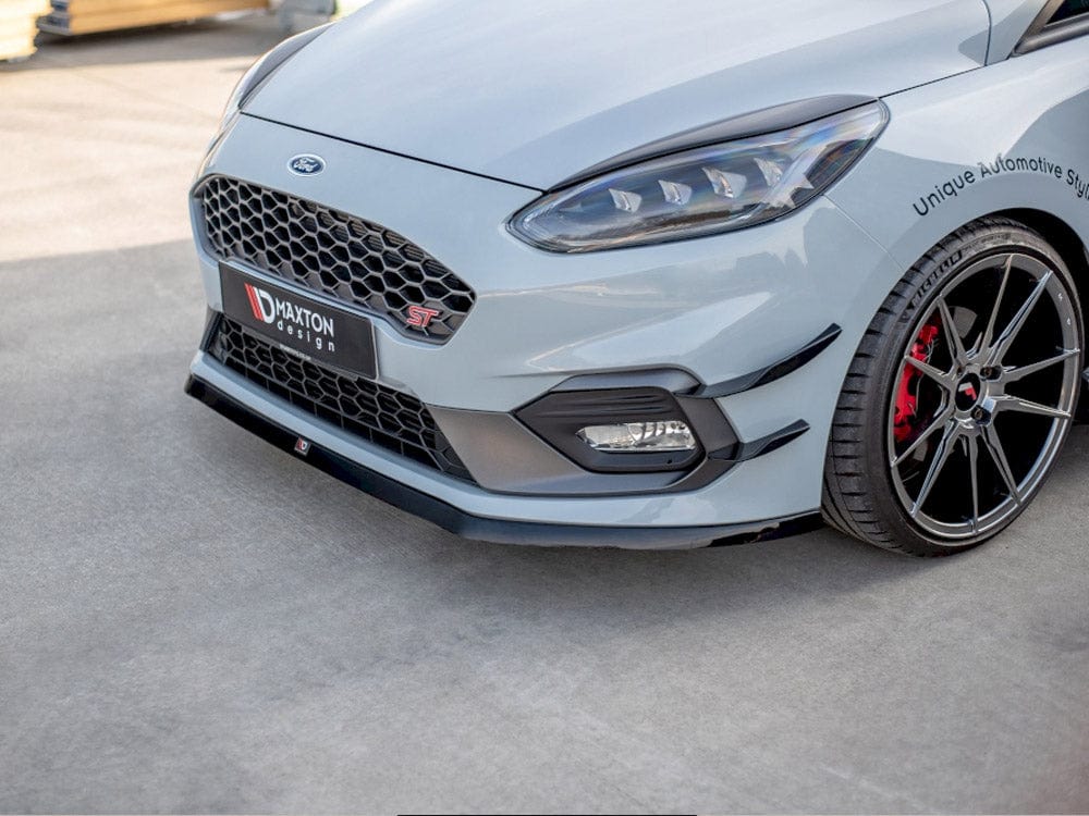 Maxton Design Textured / White Front Splitter V.6 Ford Fiesta MK8 ST / St-line 2017- Maxton Design SR