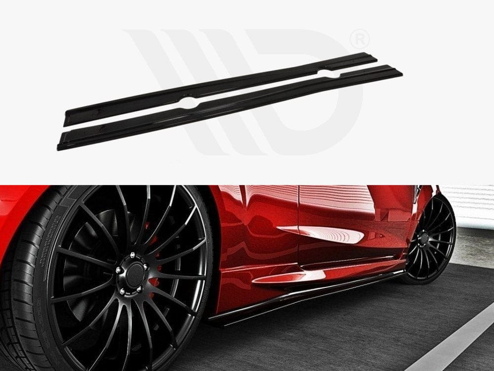 Maxton Design Textured / White Side Skirts Diffusers Ford Fiesta ST / ST-Line Mk7 / Mk7 FL Maxton Design SR