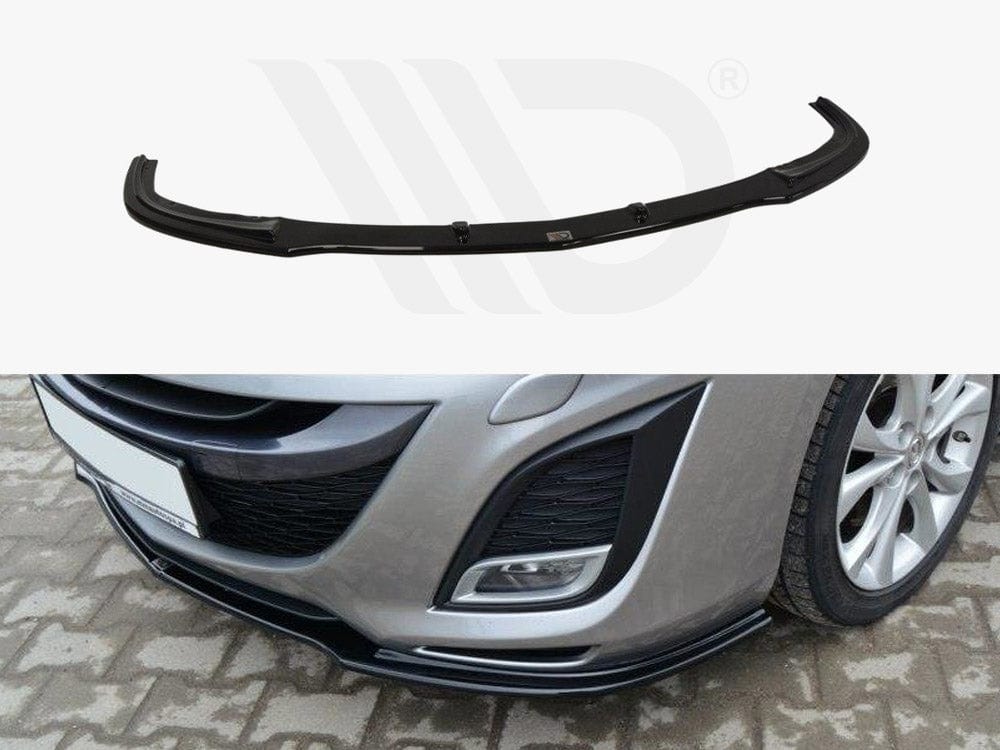 Maxton Design Textured / Yellow Front Splitter Mazda 3 MK2 Sport (Preface) Maxton Design SR