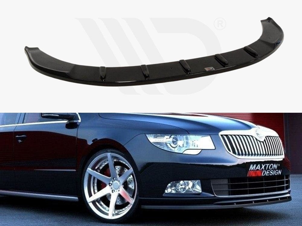 Maxton Design Textured / Yellow Front Splitter Skoda Superb II (For Sport Front Bumper Spoiler) Maxton Design SR