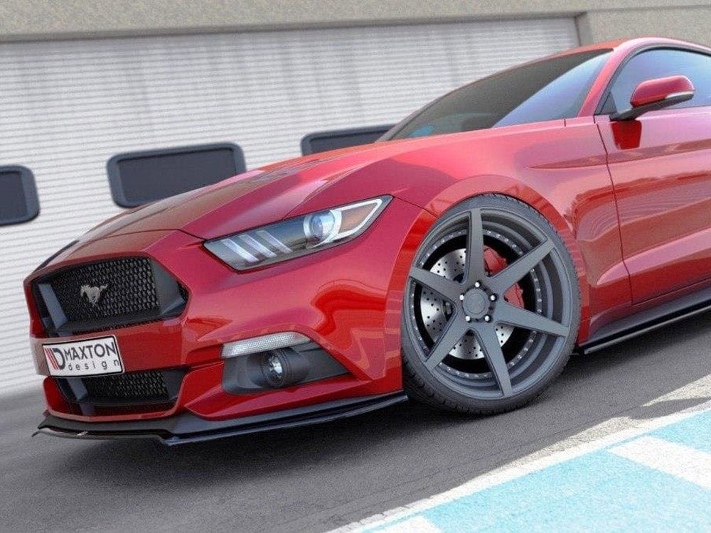 Maxton Design Textured / Yellow Front Splitter V.1 Ford Mustang Mk6 2014-17 Maxton Design SR