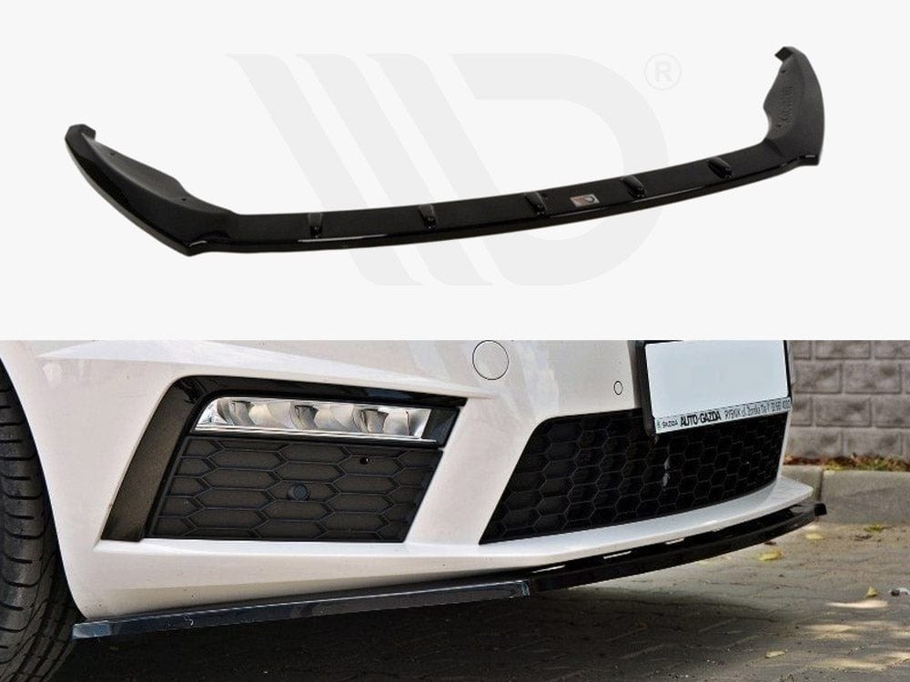 Maxton Design Textured / Yellow Front Splitter V.1 Skoda Octavia MK3 VRS 2013-2016 Maxton Design SR