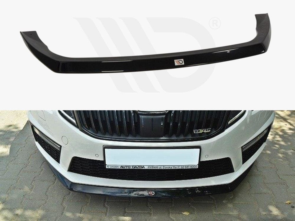 Maxton Design Textured / Yellow Front Splitter V.2 Skoda Octavia MK3 VRS 2013-2016 Maxton Design SR