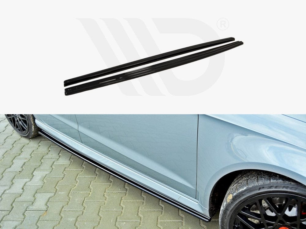 Maxton Design Textured / Yellow Side Skirts Diffusers Audi RS3 8VA Pre-facelift 2015-2016 Maxton Design SR