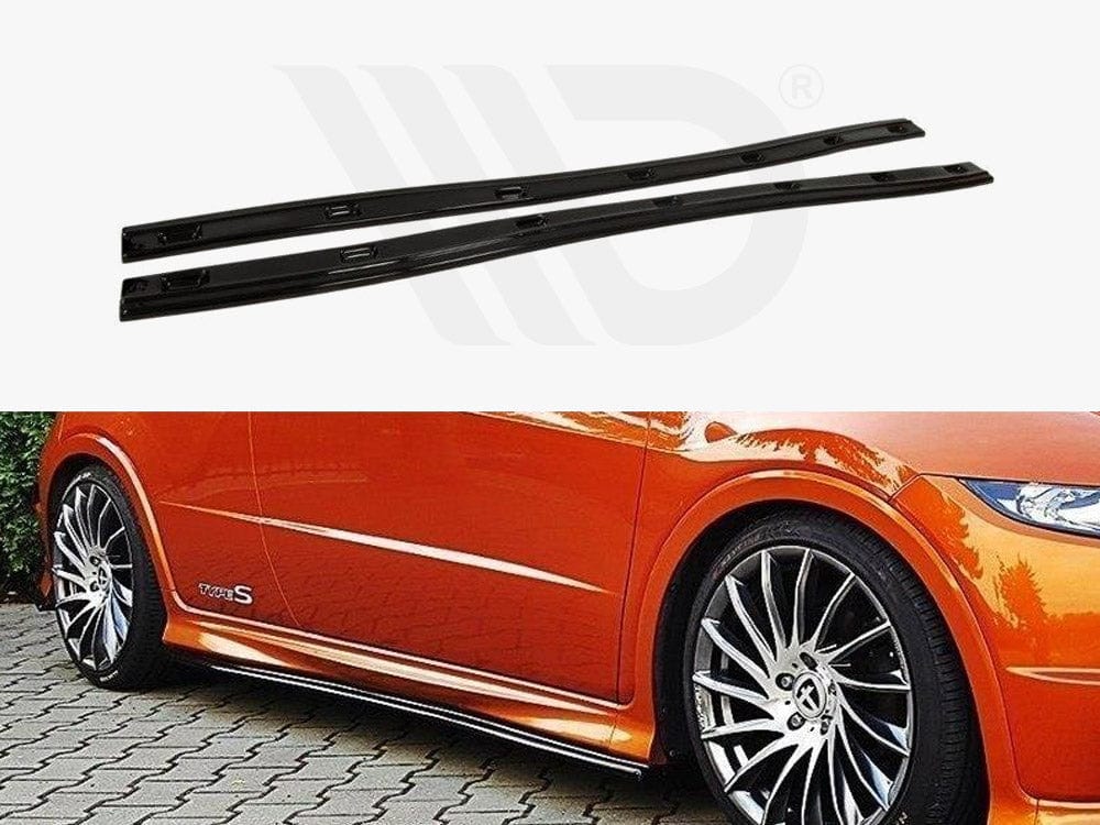 Maxton Design Textured / Yellow Side Skirts Diffusers Honda Civic VIII Type S/R Maxton Design SR