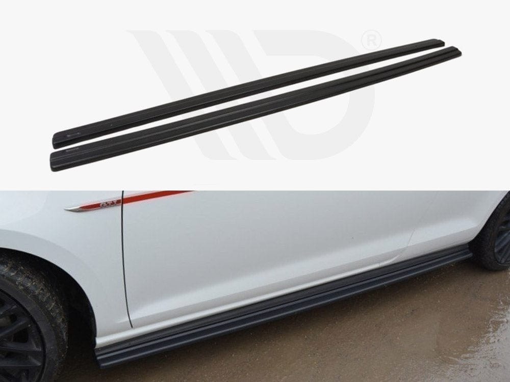 Maxton Design Textured / Yellow Side Skirts Diffusers VW Golf 7 GTI 2012-2016 Maxton Design SR