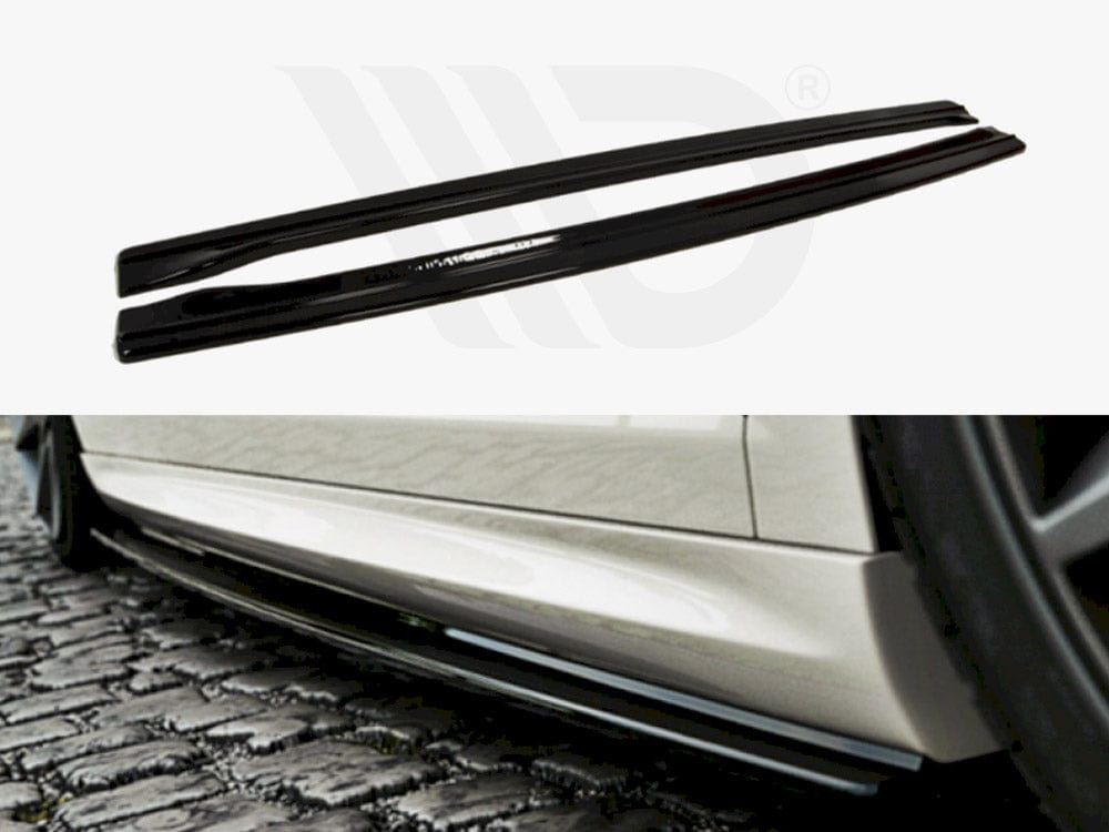Maxton Design Textured / Yellow Side Skirts Diffusers VW Passat CC R36 Rline (Preface) Maxton Design SR
