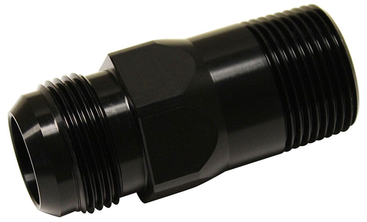MEZIERE 1" NPT Male To #16AN hose connection, Black Finish Meziere Inlet fitting, for 100 series electric water pumps MZWP1016S SR